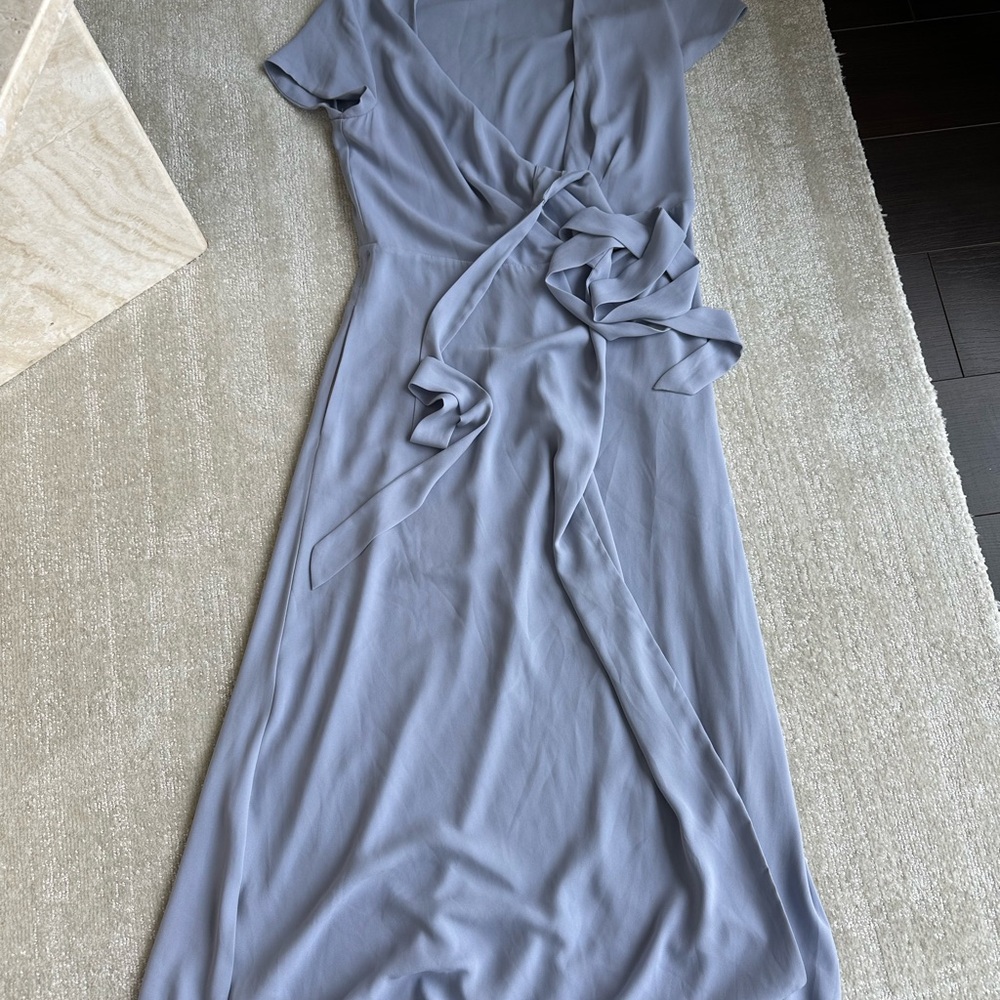 Elegant Gray Wrap Dress